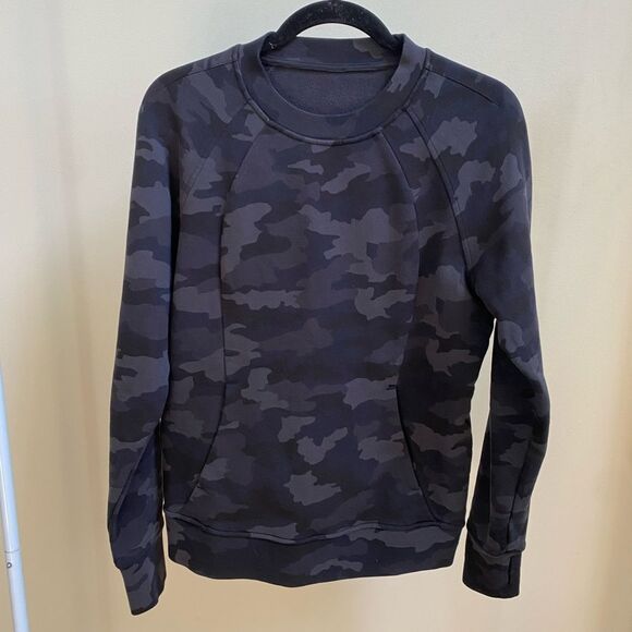 Lululemon Scuba crewneck sweatshirt Heritage 365 Camo Deep Coal Multi - Picture 1 of 9